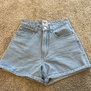 Princess Polly high waisted denim shorts